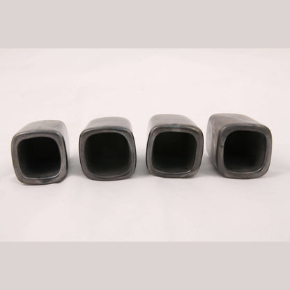Mexican Black Clay/Pottey Ceramic Mescal/Tequila Shot Glasses Set of 4 Handmade