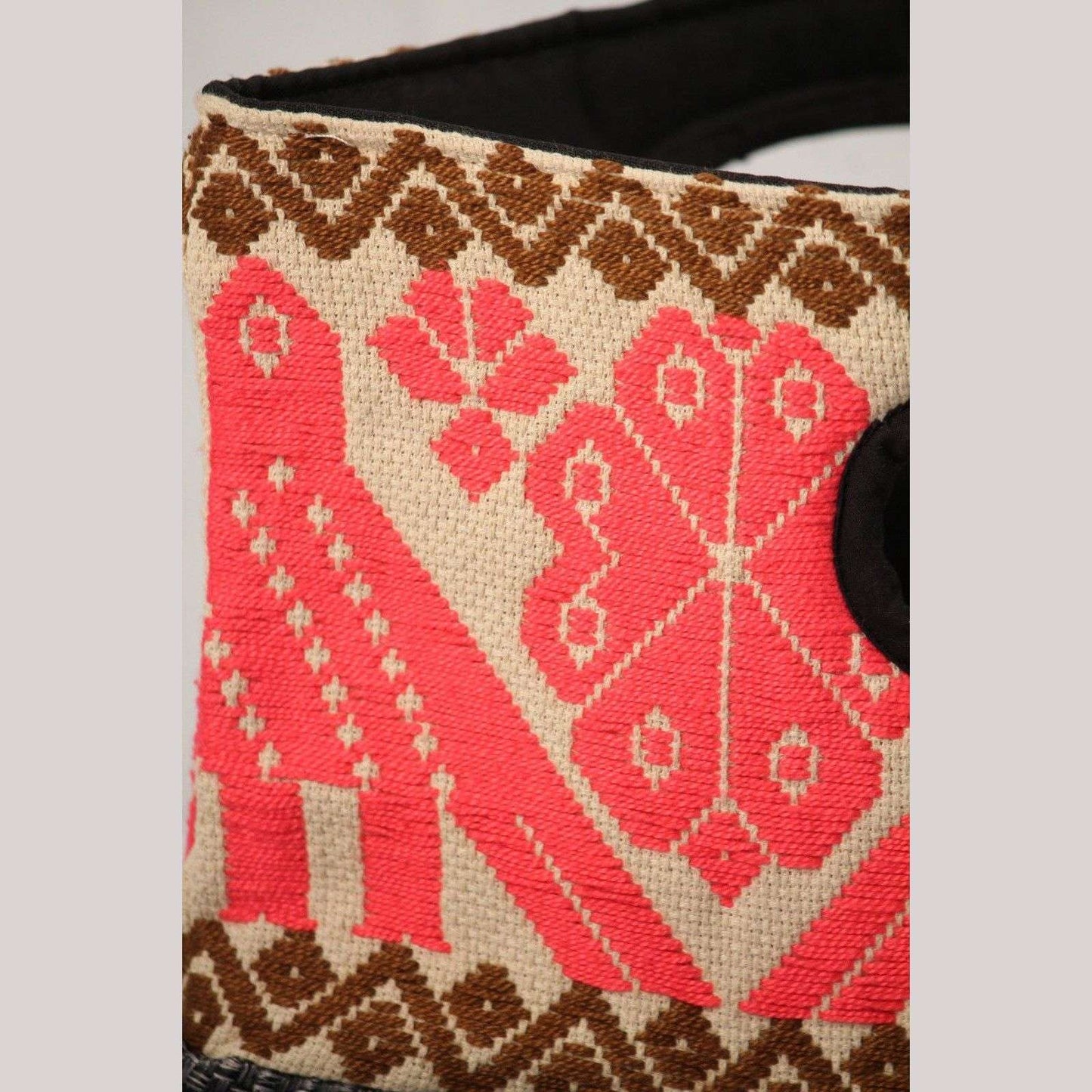 Mexican Purse/Bag/Tote Hand Embroidered Folk Art Mexico Textile Collectible Pink