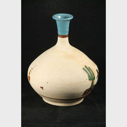 Ceramic Vase/Vessel Hand Thrown/Painted Mexican Folk Art Decorative Mom/Children