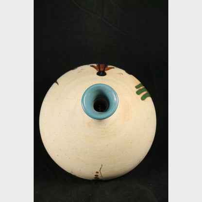 Ceramic Vase/Vessel Hand Thrown/Painted Mexican Folk Art Decorative Mom/Children