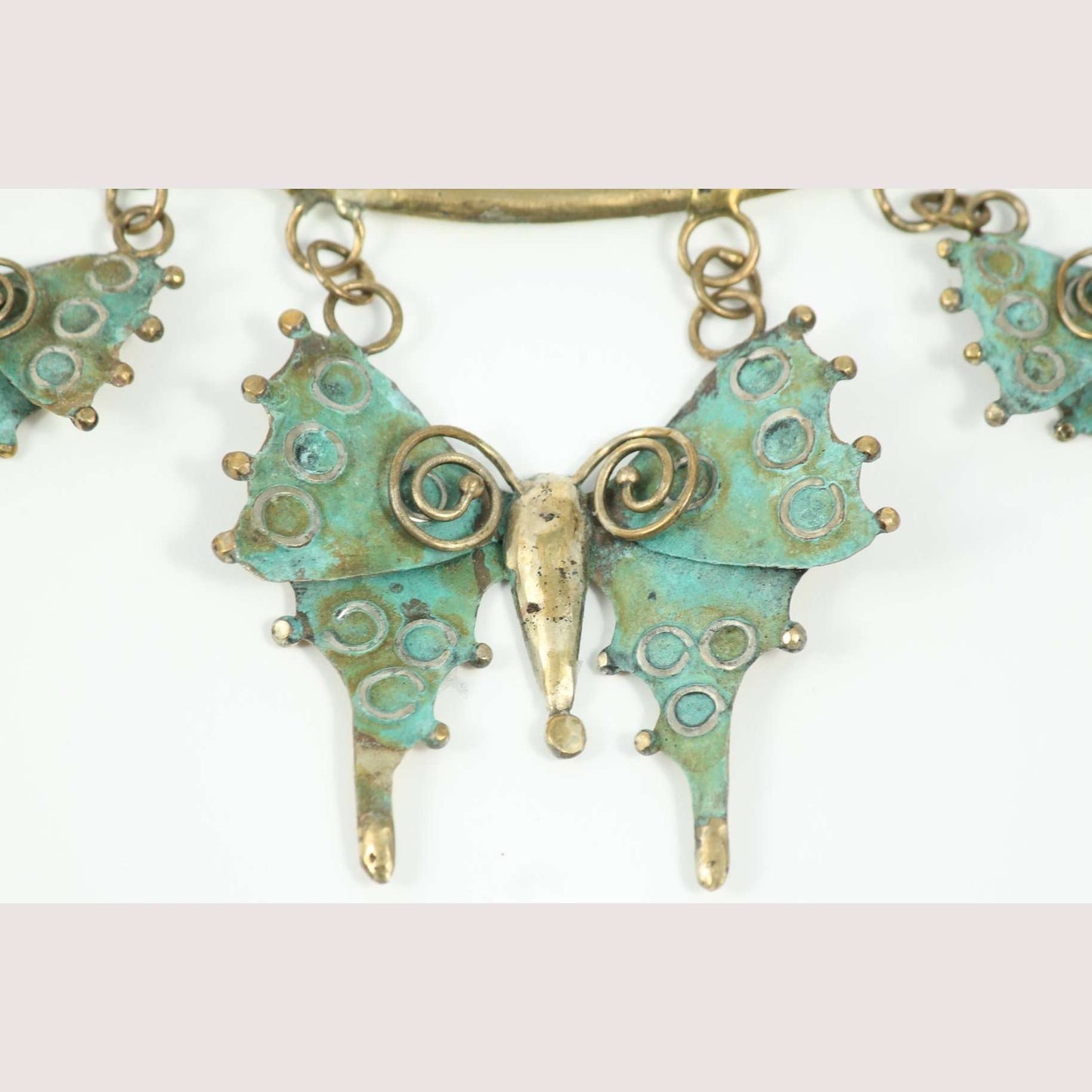 "Butterflies" Bronze Necklace Mexican Art Custom Jewelry Hand Crafted