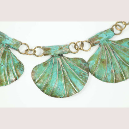 Hand Crafted Original Bronze "Shells" Necklace Mexican Art Custom Jewelry