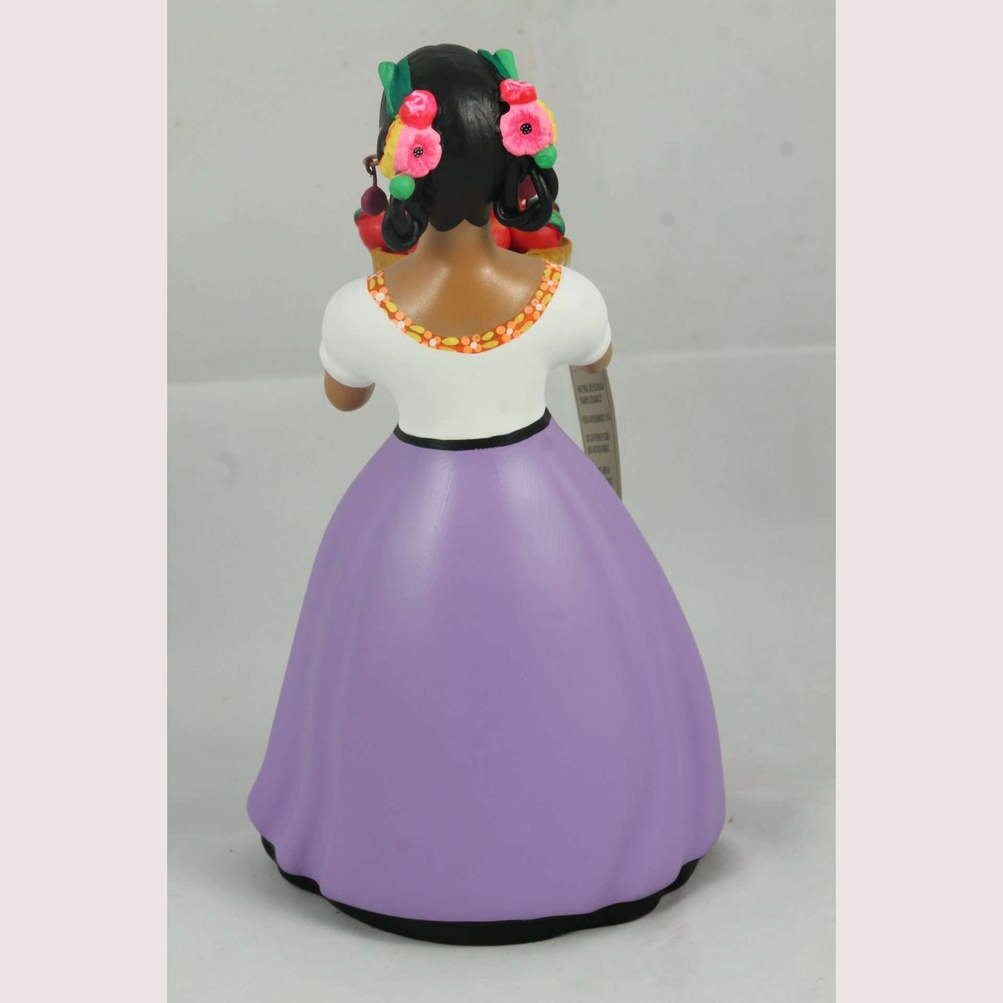 Lupita Najaco Doll/Figurine Ceramic Mexico Folk Art Apple Basket Lilac