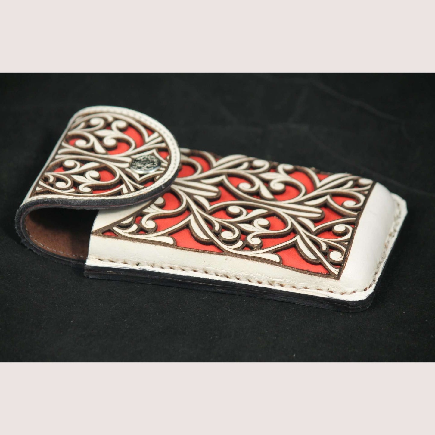 New Leather Belt Loop Cell Phone Holder/Pouch/Case Hand Made Embossed Mexico #5