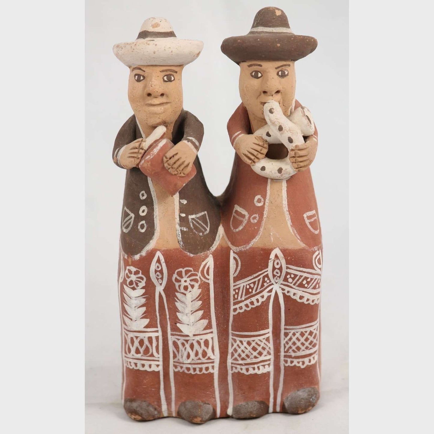 Pottery/Clay 2 Players Whistle/Flute Folk Art Peru South America