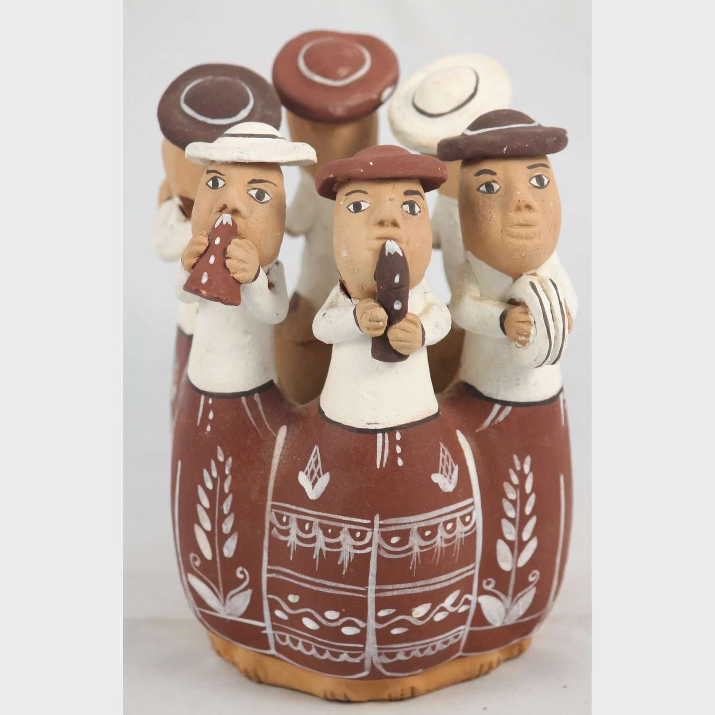 Pottery/Clay Whistle 6 Players Folk Art Peru/Latin America Collectible Decor