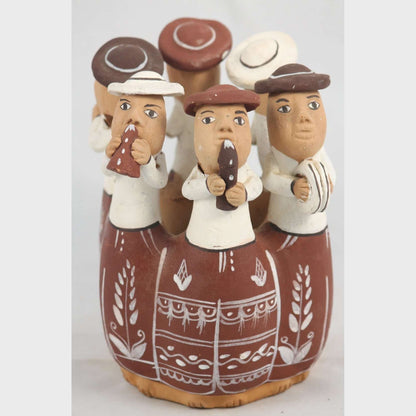 Pottery/Clay Whistle 6 Players Folk Art Peru/Latin America Collectible Decor