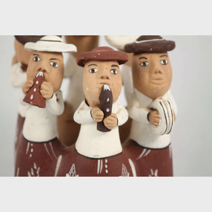 Pottery/Clay Whistle 6 Players Folk Art Peru/Latin America Collectible Decor