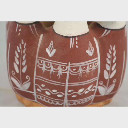 Pottery/Clay Whistle 6 Players Folk Art Peru/Latin America Collectible Decor