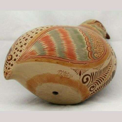 Mexican Ceramic Quail Folk Art Collectible Master Ceramist Pablo Pajarito #2
