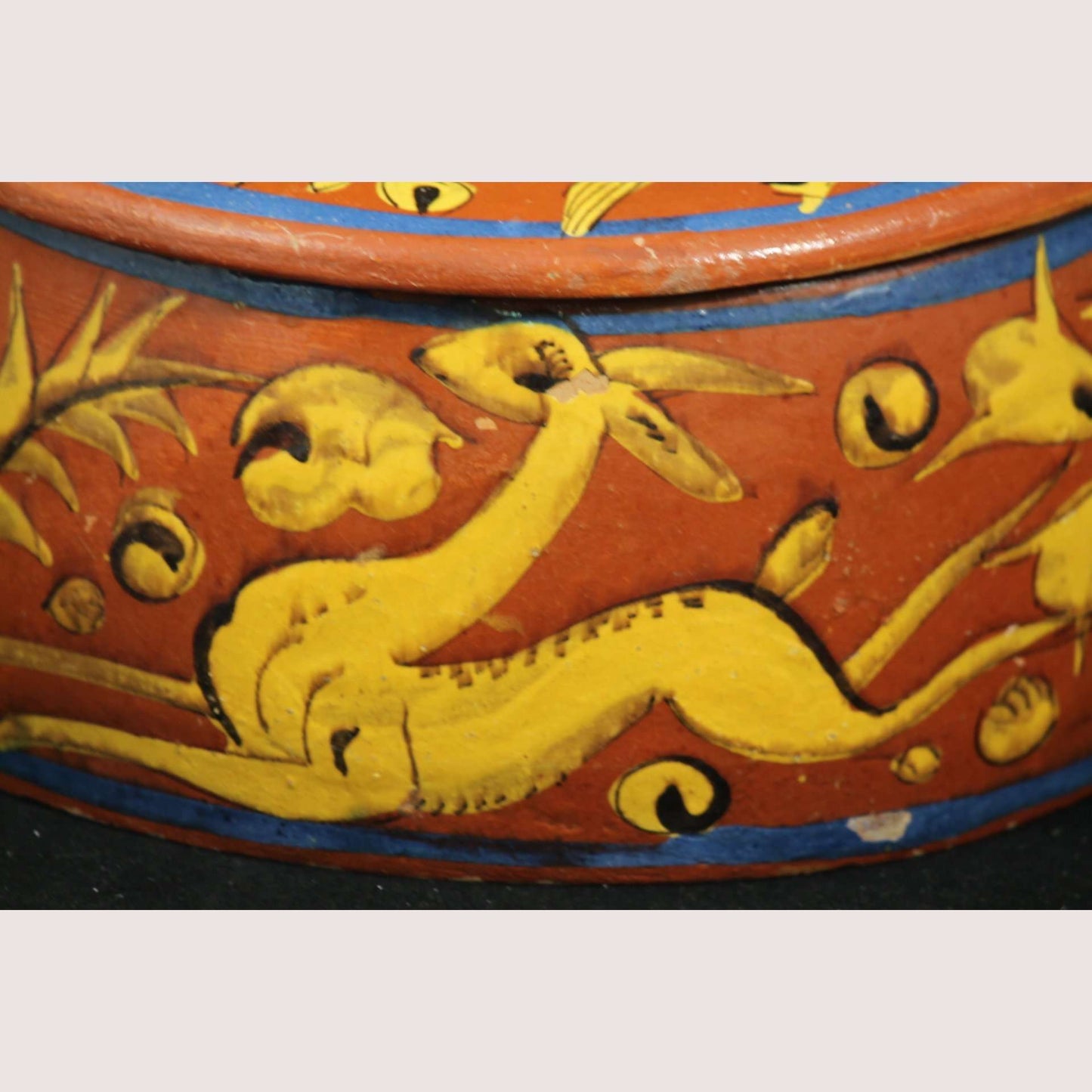 Vintage Fantasia style Casserole Dish Mexican Folk Art #2