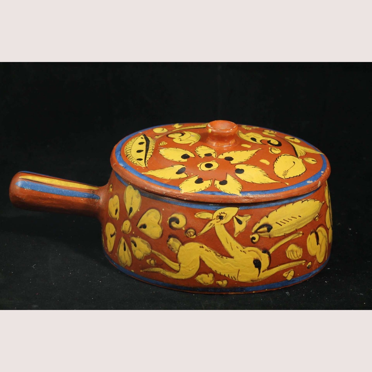 Vintage Fantasia style Casserole Dish Mexican Folk Art #2