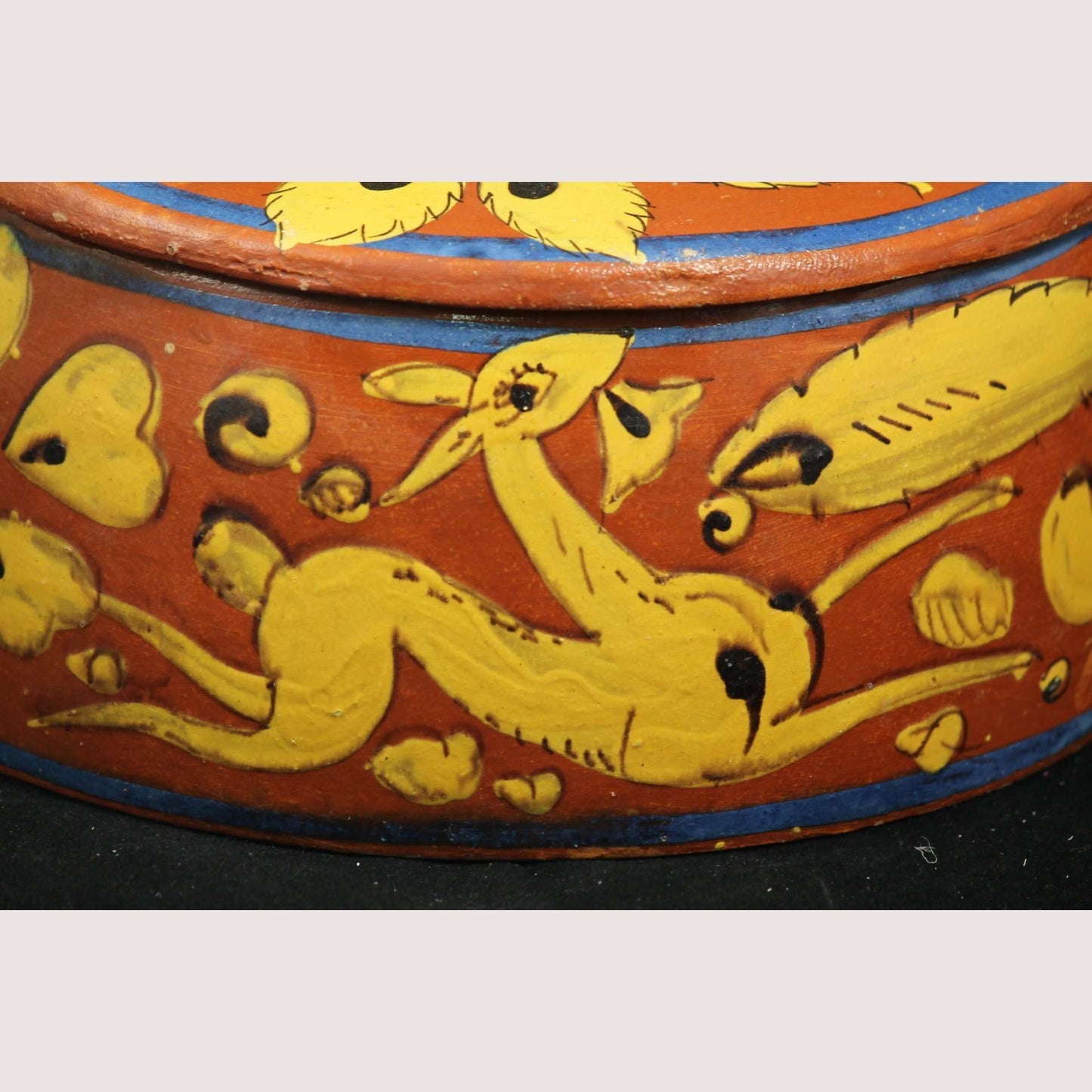 Vintage Fantasia style Casserole Dish Mexican Folk Art #2