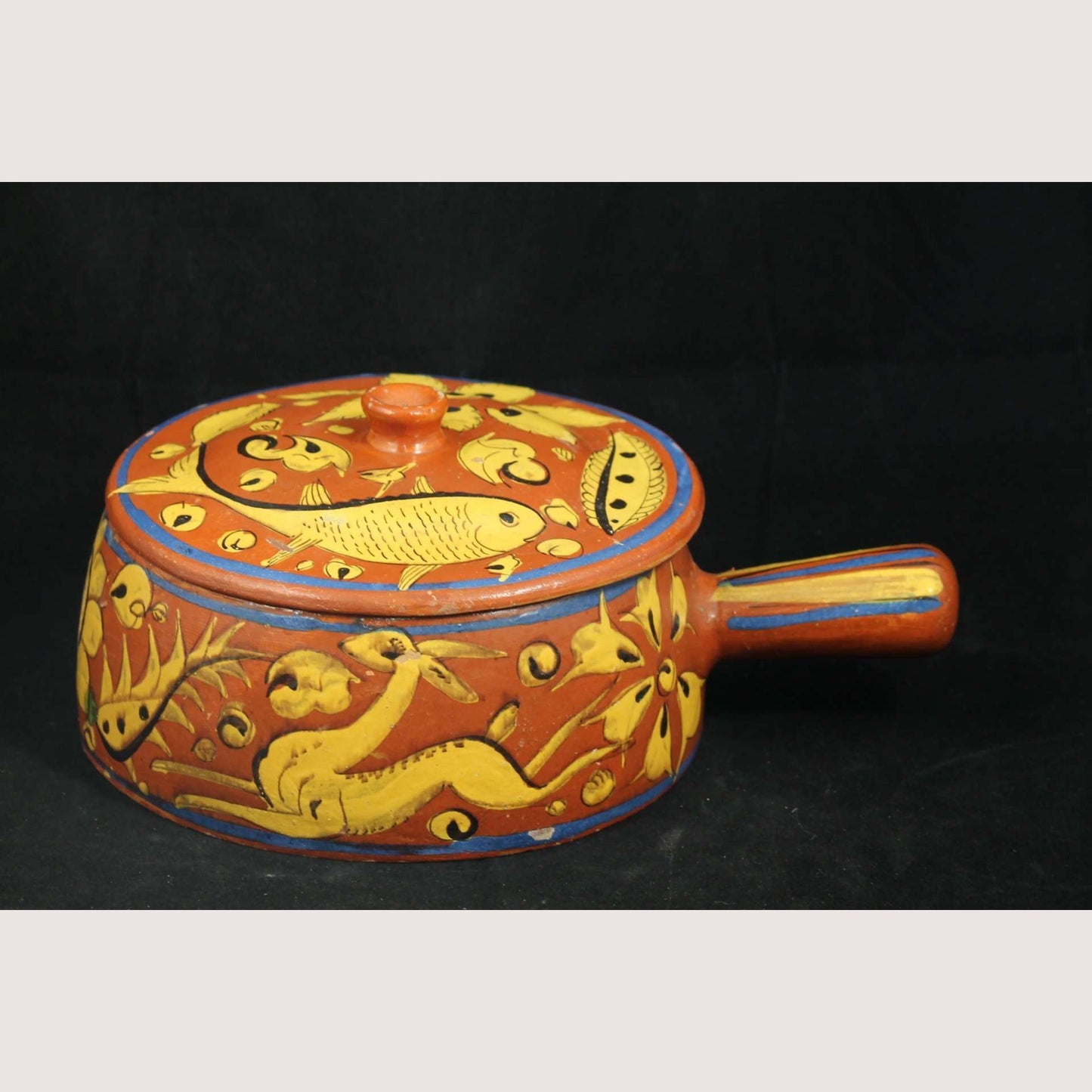 Vintage Fantasia style Casserole Dish Mexican Folk Art #2