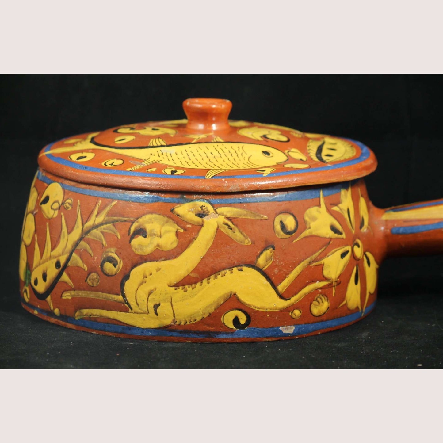 Vintage Fantasia style Casserole Dish Mexican Folk Art #2